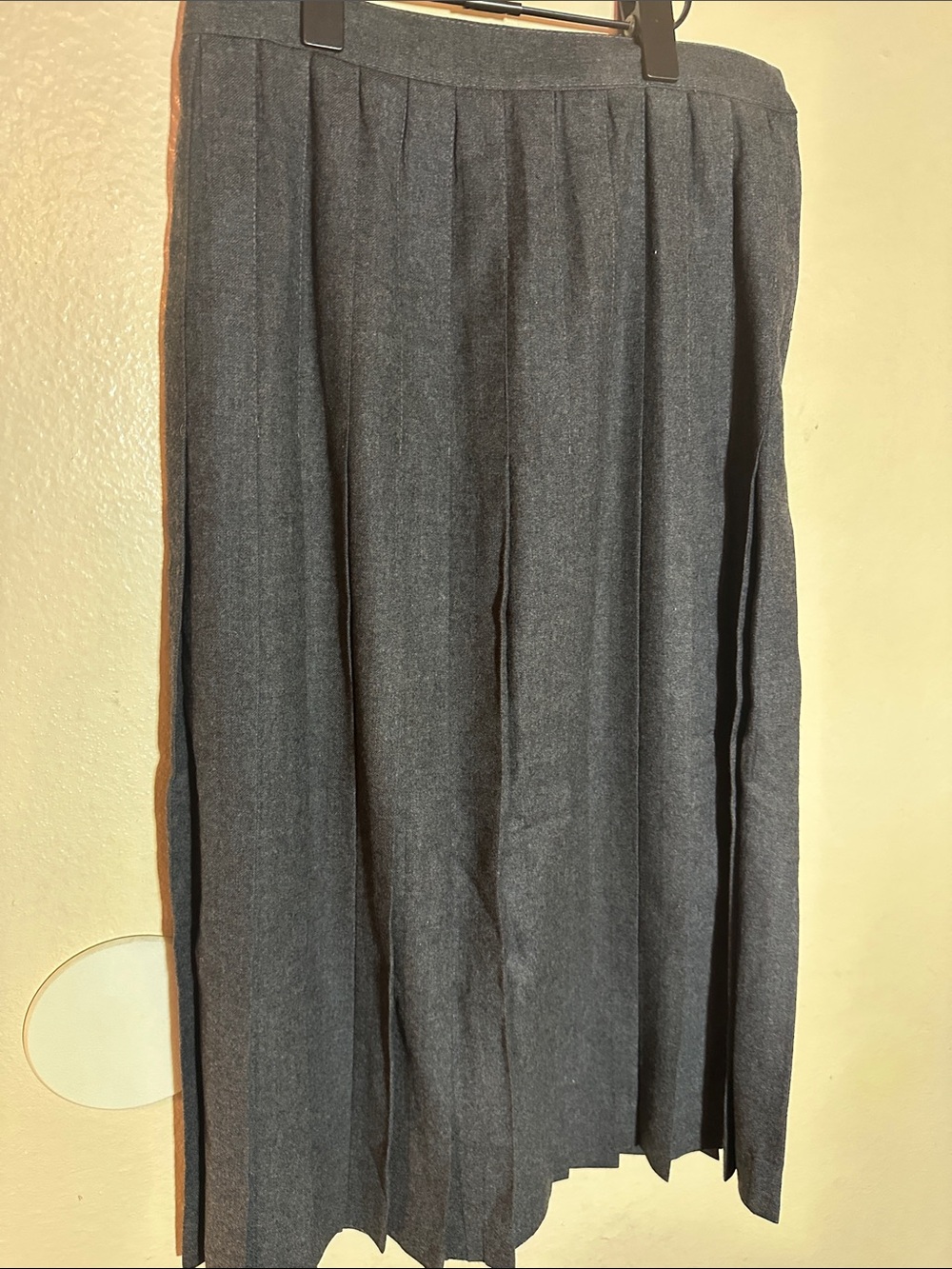 Vintage Christian Dior gray Pleated Wool pleated Skirt